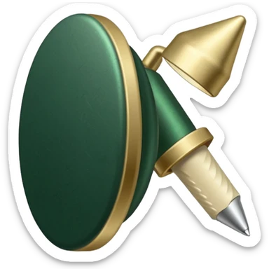 dark green pushpin with light beige tip sticker