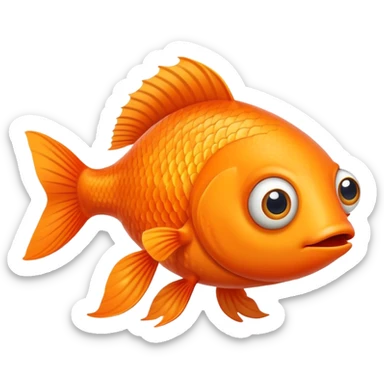 Orange fish with legs and arms big eyes  sticker
