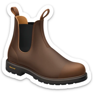Blundstone boot side view brown leather black elastic panel simple bold sticker