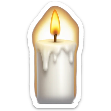 White candle burning  sticker