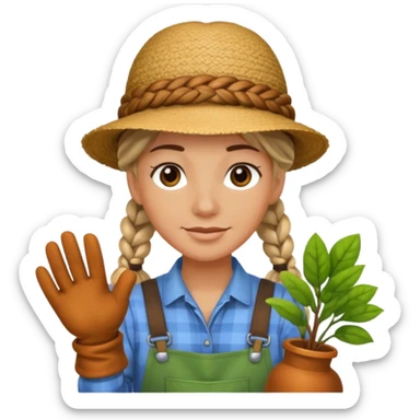 braided haired gardener sticker