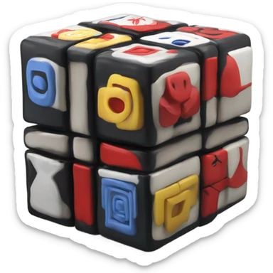Rubix cube with uchiha clan symb sticker