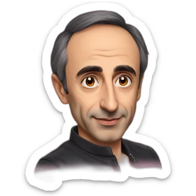 Éric zemmour avec un sere tête d'oreille de chats roses sticker