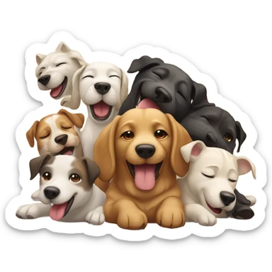 Dogs saying goodnight  sticker