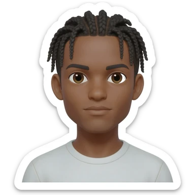 male with conrow braids sticker