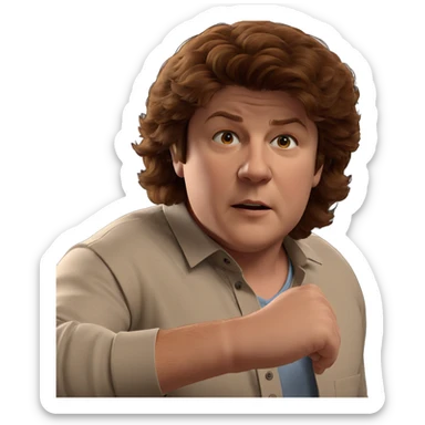 brown haired boy in shirt sticker