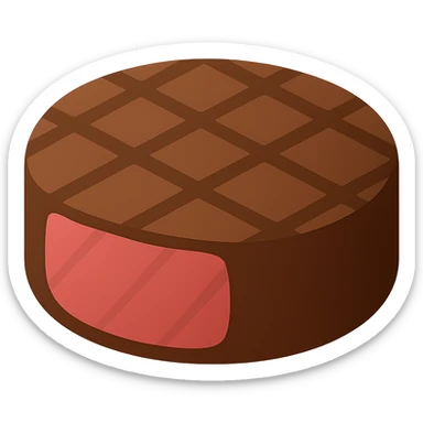 Remove the potatoes and simplify the details to show just a plain steak in emoji style with no background. sticker