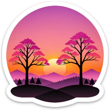 Pôr do sol com Natureza  sticker