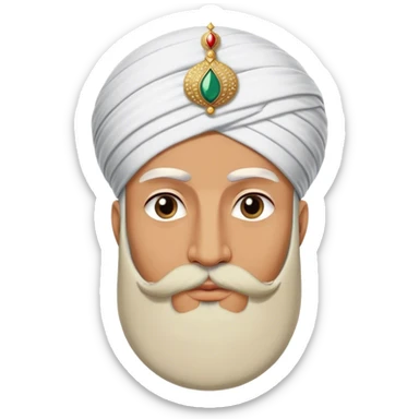 ​Cinematic Realistic Portrait of Suleiman the Magnificent, depicted as a regal Ottoman sultan adorned with a large, white, round, tall turban and a majesti beard, his commanding gaze bathed in warm, historic lighting that exudes timeless authority and grandeur, sticker