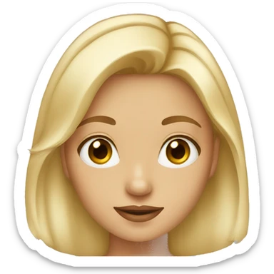 blond girl with gold earrings and brown eyes sticker