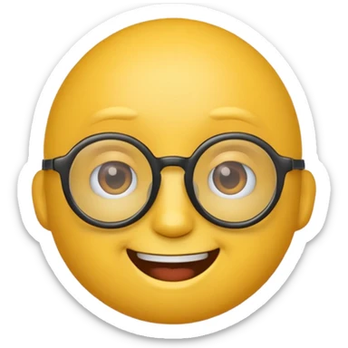 An emoji head with glasses based on the provided photo, variation 2. sticker