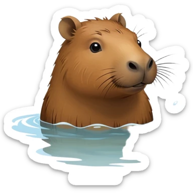 Capybara in the water sticker