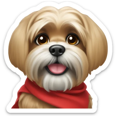 llasa apso in red dress sticker