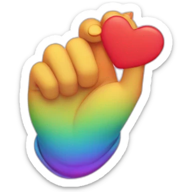 Dos Corazones arcoiris de la mano sticker