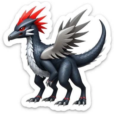 Shiny Nargacuga-Silvally-Fakémon-hybrid-creature (full body)  sticker