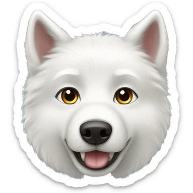 White furry husky  sticker