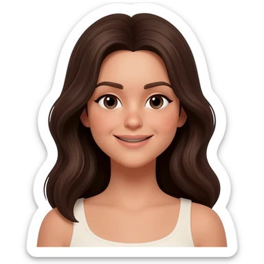 brunette woman sticker