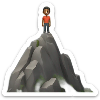 men on the peak of a mountain sticker