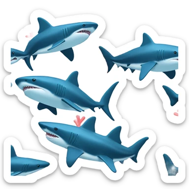 Shark swimming in coral reef sticker