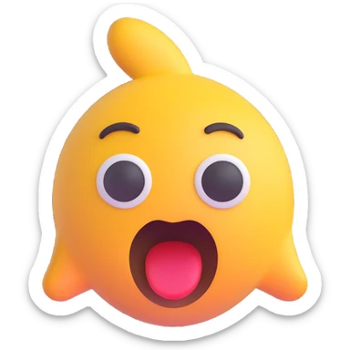 surprised face 3D emoji sticker