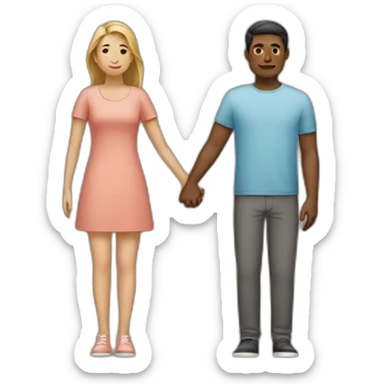 two people linking arms sticker