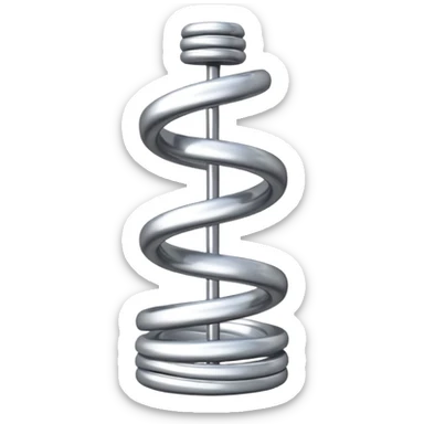 a spiral metal spring standing upright sticker