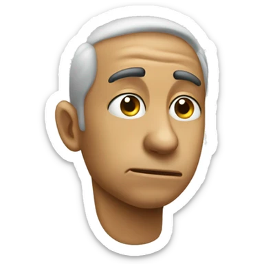 Nodding head no with thumb down  sticker