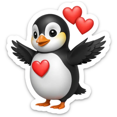 Pingüino enamorado  sticker