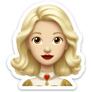Blonde russian princess with red lips  sticker