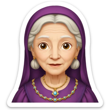 In medieval fairy tales, a kind and amiable grandmother who did not wear jewelry sticker
