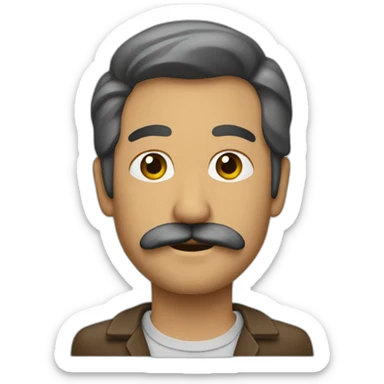 A Gulf man with a mustache and beard sticker