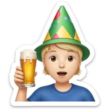 beer clink emoji combined with face puffing emoji sticker