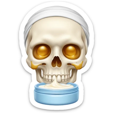 teschio che fa la skincare sticker