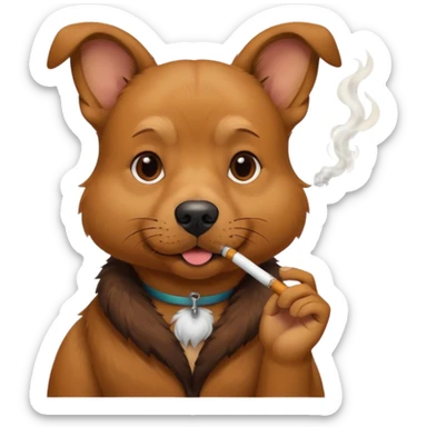 um cachorro fumando sticker