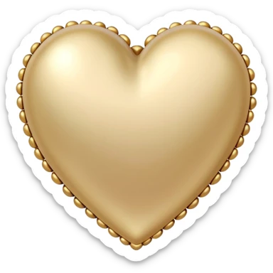 one beige heart and gold pearl trim sticker