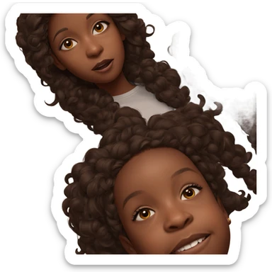 realistic portrait of dark-skinned girl sticker