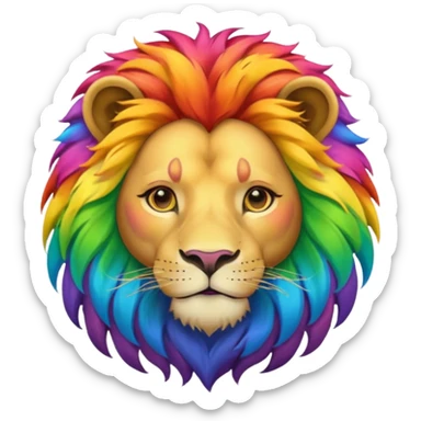 Rainbow gay lion sticker