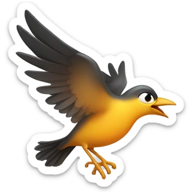 early bird (bird flying with sun) sticker
