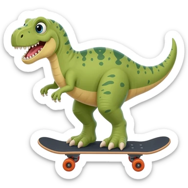 Dinosaur on a skateboard sticker