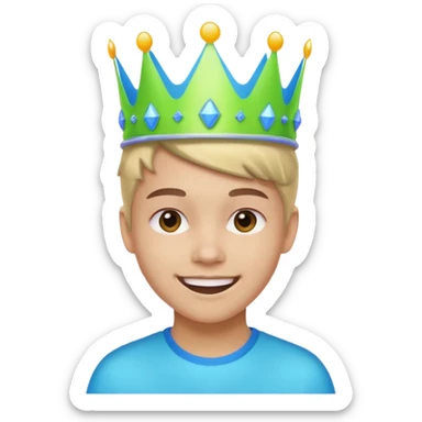 A stylish teen wearing a neon plastic crown for fun. sticker