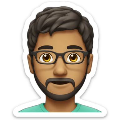 Pakistani boy  has a beard and wears glasses   sticker