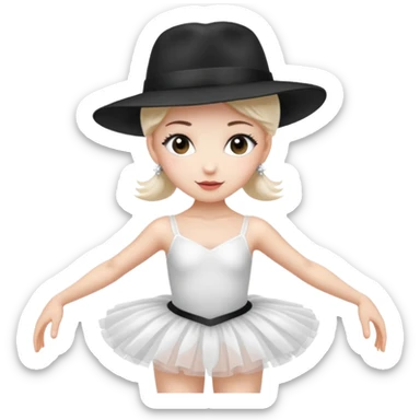 A balerina in with a gangster style sticker