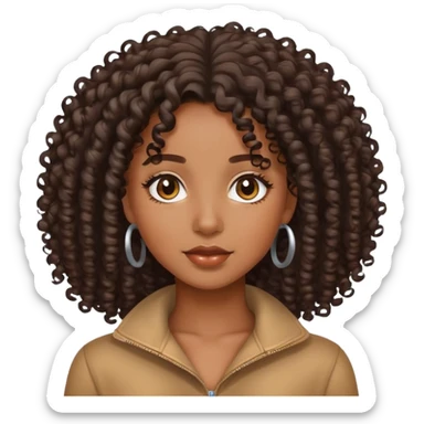 pretty black girl with curly hair sticker