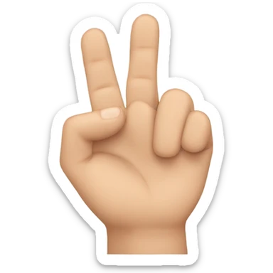 hand emoji but the thumb, index and middle finger are extended while the others are retracted sticker