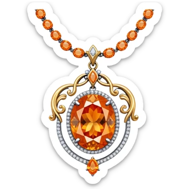 fantasy-magic-orange-necklace-diamonds sticker