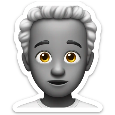 confused black and white sticker