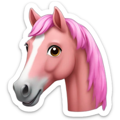 happy pink horse sticker