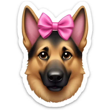German shepherd with pink bow sticker