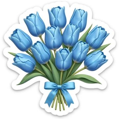 pastel blue tulip bouquet sticker