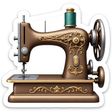 a light brown old fashioned sewing machine sticker